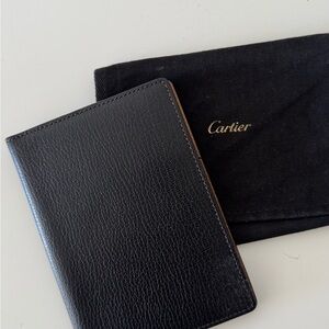CARTIER BLACK LEATHER PASSPORT HOLDER